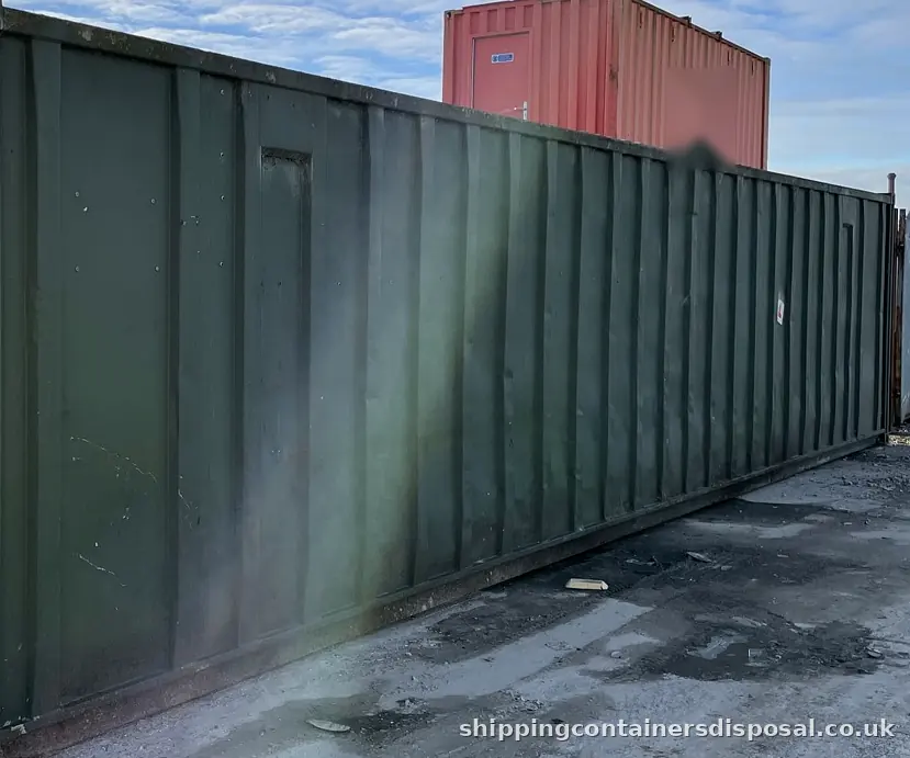 Corrugated side panels of a green container Corrugated side panels of a green container